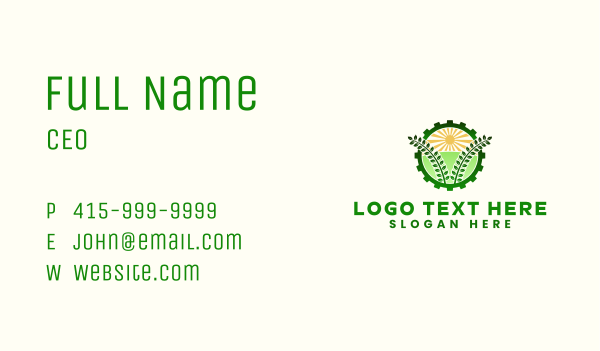Agriculture Field Gear Business Card Design Image Preview