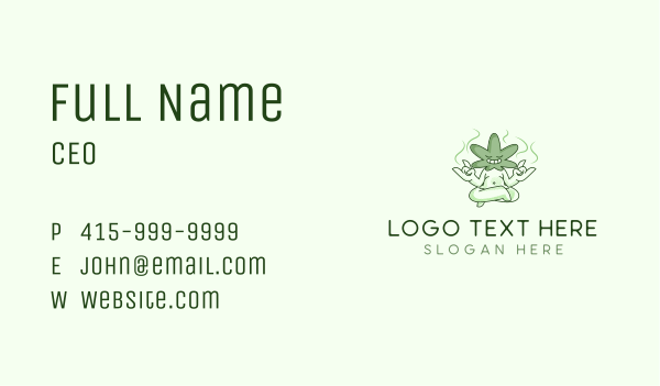 Marijuana Leaf Yoga Business Card Design Image Preview