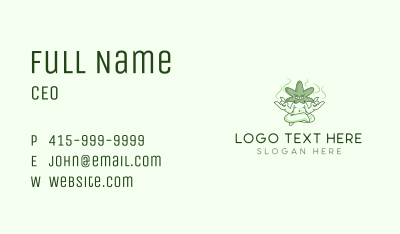 Marijuana Leaf Yoga Business Card Image Preview