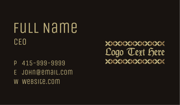 Gothic Floral Vintage Wordmark Business Card Design Image Preview