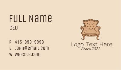 Classic Armchair Furniture Business Card Image Preview