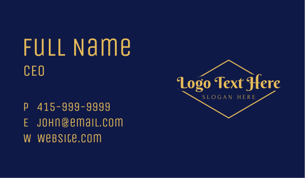 Elegant Gold Diamond Business Card Design Image Preview