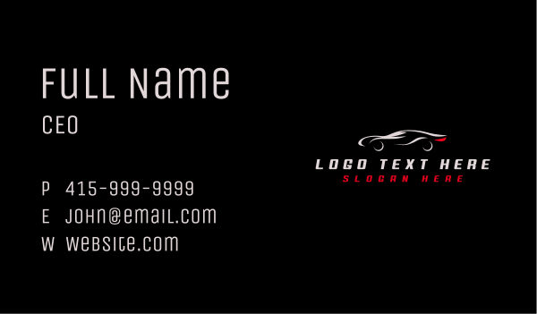 Silhouette Car Detailing Business Card Design Image Preview