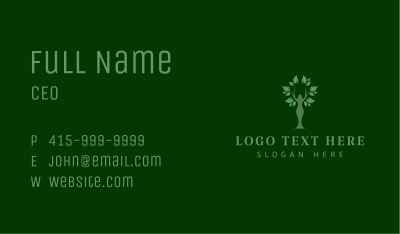 Vegan Woman Tree Business Card Image Preview