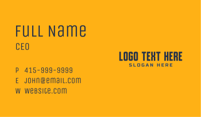 Masculine Business Wordmark Business Card Image Preview