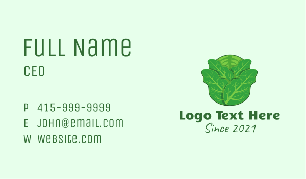 Green Leafy Cabbage Business Card Design