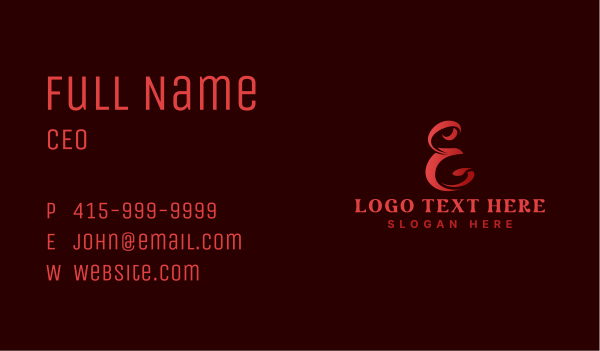 Creative Media Ribbon Letter E Business Card Design Image Preview