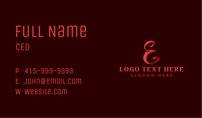 Creative Media Ribbon Letter E Business Card Image Preview