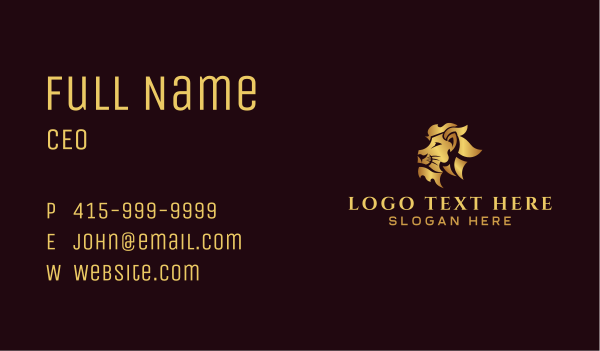 Gold Luxury Lion Business Card Design Image Preview
