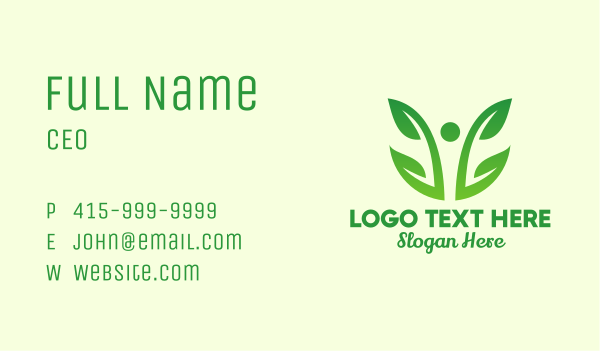 Two Leaf Vine Plant  Business Card Design Image Preview