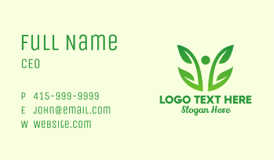 Two Leaf Vine Plant  Business Card Image Preview