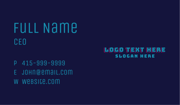 Futuristic Neon  Emblem Business Card Design Image Preview