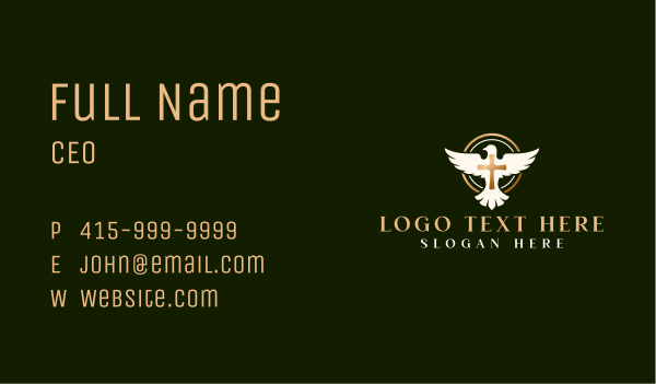 Holy Dove Cross Business Card Design Image Preview