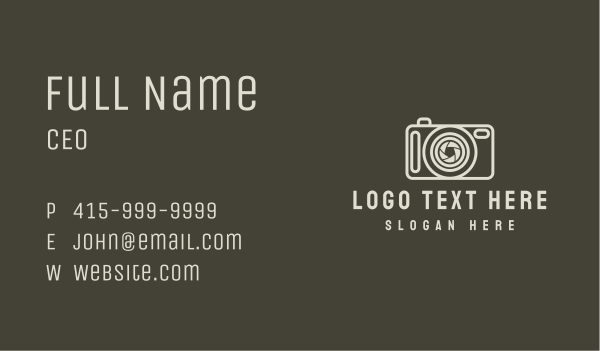 Photography Camera Shutter Business Card Design Image Preview