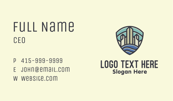 Skyline Harbor Crest Business Card Design Image Preview