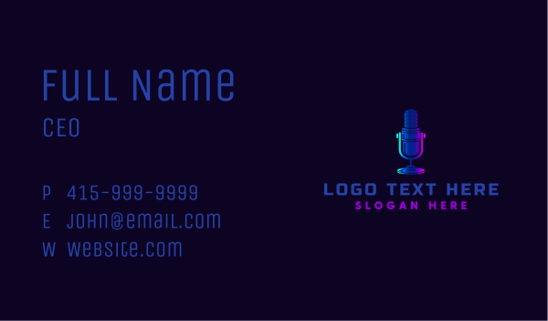 Microphone Podcast Media Business Card Design Image Preview