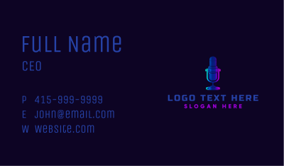 Microphone Podcast Media Business Card Image Preview