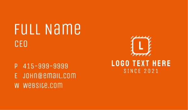 White Construction Letter Business Card Design Image Preview