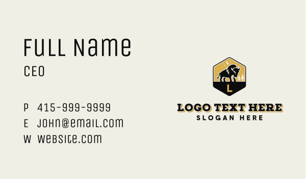 Wild Buffalo Ranch Business Card Design Image Preview