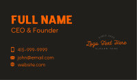 Orange Cursive Wordmark Business Card Image Preview