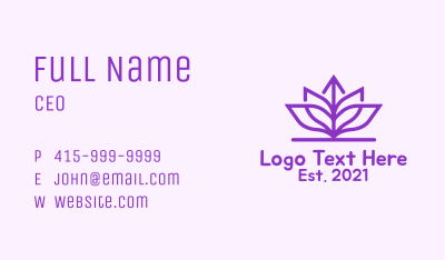 Purple Lotus Flower  Business Card
