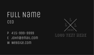 Hipster Fashion Apparel Letter Business Card Image Preview