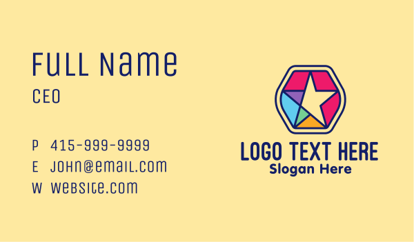 Colorful Generic Star  Business Card Design Image Preview