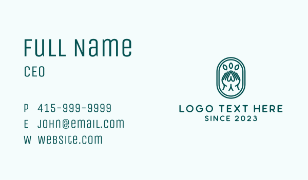 Green Nature Hand  Business Card Design Image Preview