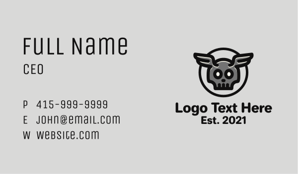 Horns Skull Wings Business Card Design Image Preview