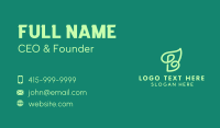 Green Organic Letter B  Business Card Image Preview