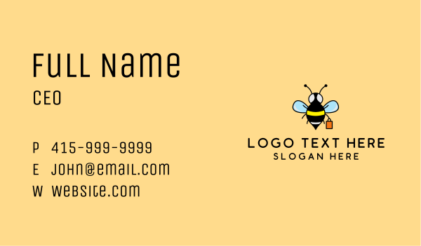 Busy Bee Mascot  Business Card Design Image Preview