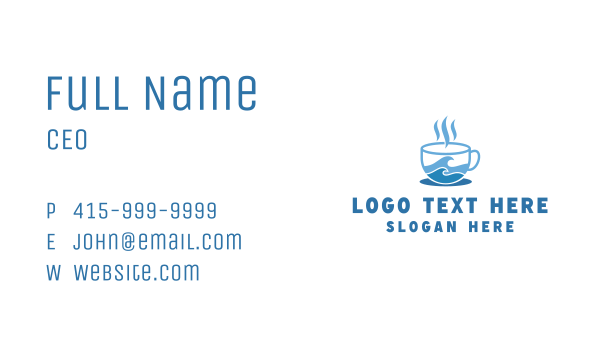 Seaside Coffee Shop Business Card Design Image Preview