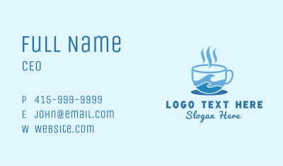 Seaside Coffee Shop Business Card
