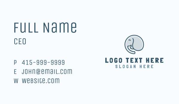 Cute Elephant Smile Business Card Design Image Preview