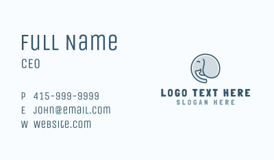 Cute Elephant Smile Business Card Image Preview