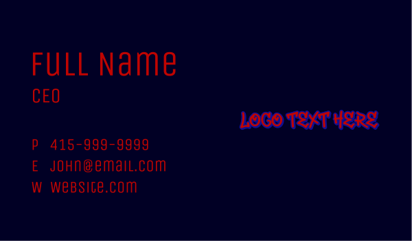 Graffiti Shadow Wordmark Business Card Design Image Preview