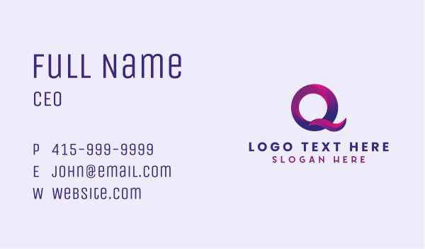 Modern Creative Letter Q Business Card Design Image Preview