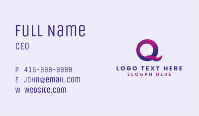 Modern Creative Letter Q Business Card Image Preview
