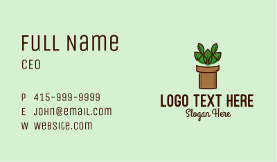 Geometric Potted Plant  Business Card Image Preview