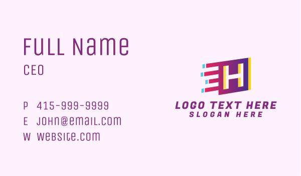 Speedy Letter H Motion Business Card Design Image Preview
