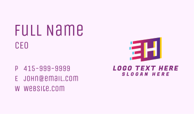 Speedy Letter H Motion Business Card Image Preview