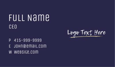 Brush Stroke Wordmark Business Card Image Preview