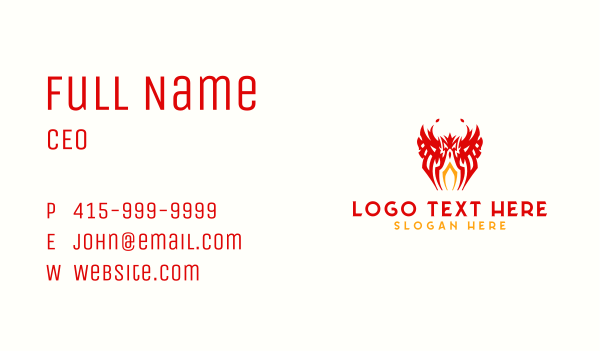 Red Flame Phoenix Business Card Design Image Preview