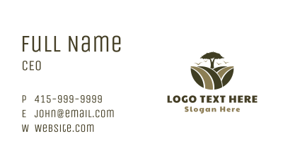 Agricultural Green Field Business Card Image Preview