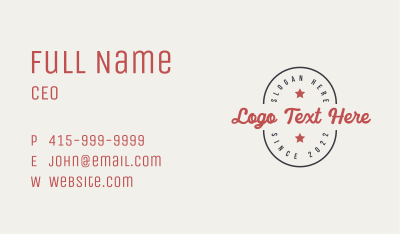 Generic Star Cursive Business Card Image Preview