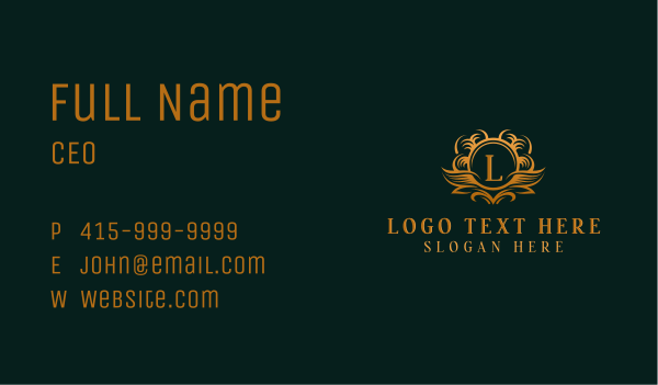 Elegant Royal Wreath Business Card Design Image Preview