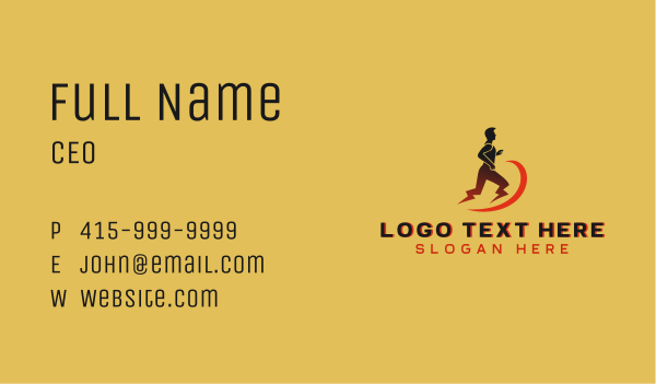 Lightning Bolt Runner Business Card Design Image Preview