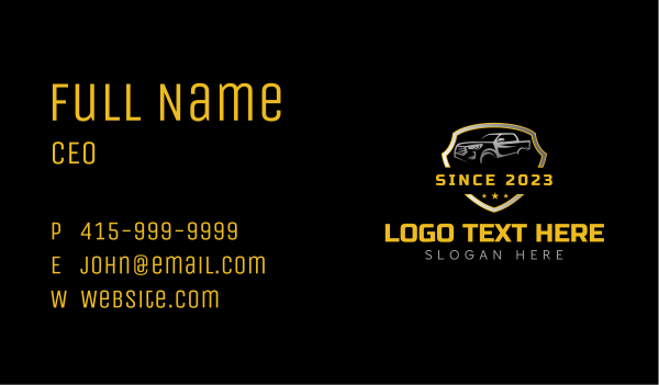 Pickup Truck Badge Business Card Design Image Preview