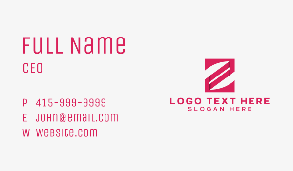 Generic Company Letter Z Business Card Design Image Preview