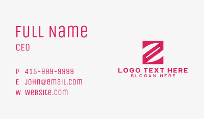 Generic Company Letter Z Business Card Image Preview